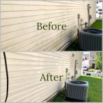 Siding pressure washing before and after image